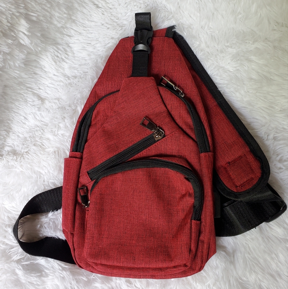 Nupouch Day Pack Burgundy Anti-theft USB Charging NWOT
